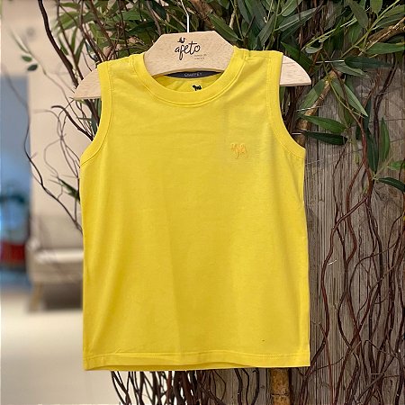 Camiseta Regata Charpey Infantil Masc  Lisa Amarelo