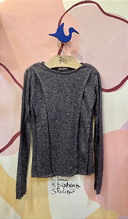 Blusa manga longa Llicce menina Flame Cinza/Mescla