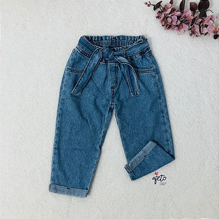 calça clochard jeans infantil
