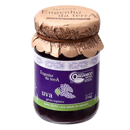 Geleia de uva sem adição de açúcares 100% fruta orgânica 180g