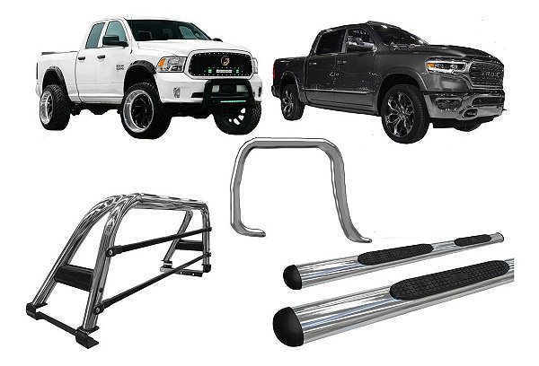 Kit Quebra Mato|estribo Oval|sant Antonio Dodge Ram Cromado