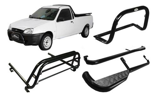 Kit Quebra Mato+estribo+santo Antonio Courier Preto