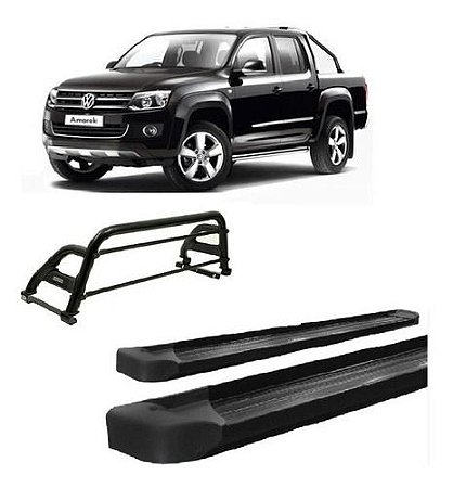 Kit Estribo, Santo Antonio H2 Amarok Cab Dupla Preto
