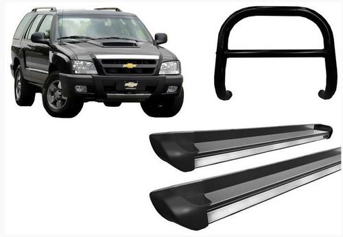 Kit Quebra Mato Com Barra | Estribo Personaliz Blazer Preto