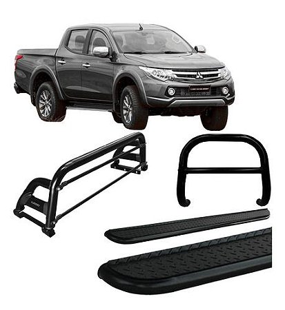Kit Quebra Mato_estribo_santo Antônio H2 L200 A 020 Preto