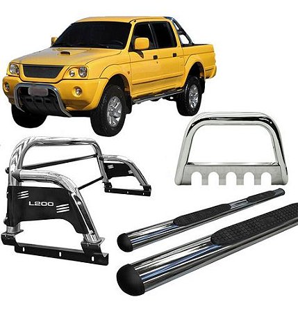 Kit Quebra Mato_estribo_santo Antônio H3 L200 04 Cromado