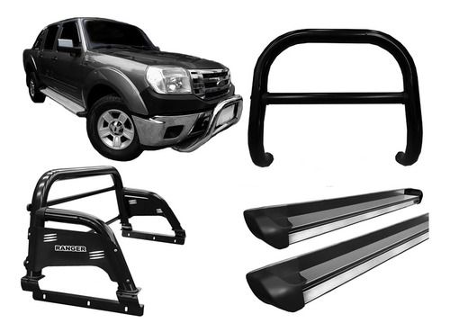 Kit Quebra Mat_estribo Pe_sant Antonio H3 Ranger 97/12 Preto