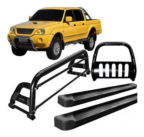 Kit Quebra Mato,estribo,santo Antônio H2 L200 04 Preto