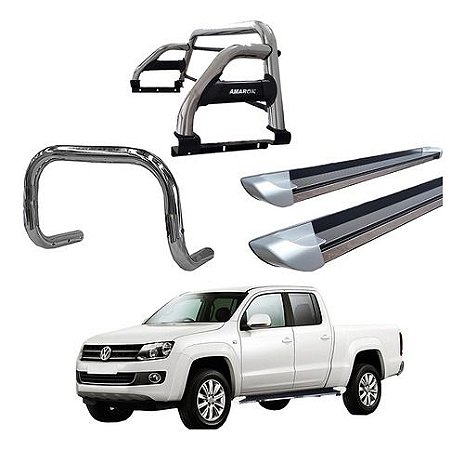 Kit Quebra Mato[estribo Oval]santo Anth2 Amarok Cd Cromadoa