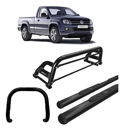 Kit Quebra Mato+estribo Oval+santo Anth2/amarok Cs Preto
