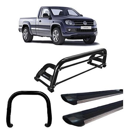 Kit Quebra Mato +estribo +santo Anh2/amarok Cs Preto