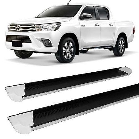 Estribo Alumínio Hilux 2016 E 2017 C/d Personalizado Branco