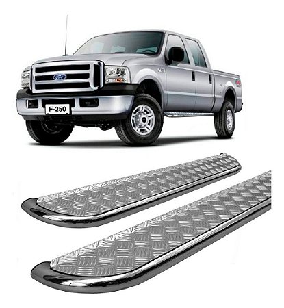 Estribo F-250 Cabine Dupla Chapa Roda A Roda Cromado