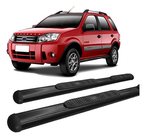 Estribo Lateral Oval Ecosport 2004 A 2012 Oblongo Preto