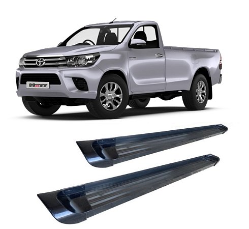 Estribo Lateral Hilux 2005 A 2015 Chapa Aluminio Preto C/s