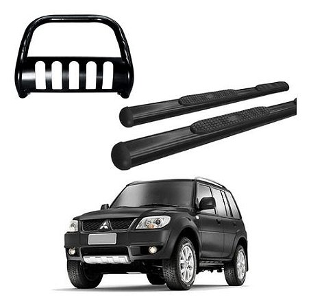 Kit Estribo Oblongo + Quebra Mato Preto Tr4 Todos Os Anos
