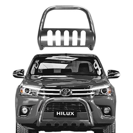 Quebra Mato Hilux 2016 Em Diante Com Protetor Cromado