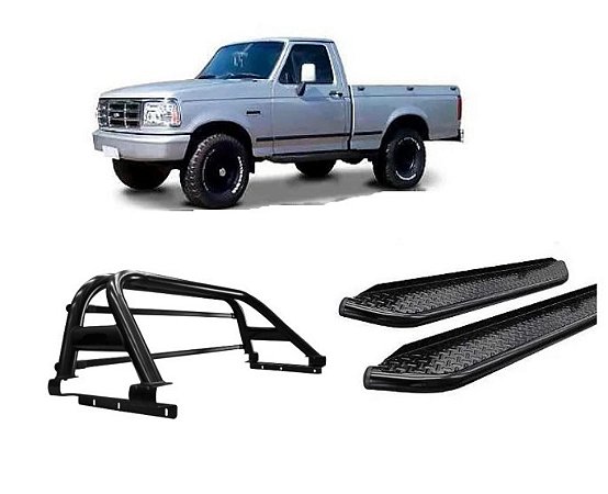 Estribo E Santo Antonio F-1000 93 A 99 Cab. Simples Preto