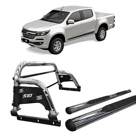 Kit Santo Antonio H2 Estribo Chapa S10 12/2020 C/D Cromado