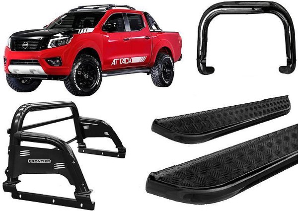Kit Quebra Mato Santo Antonio H3 Estribo Frontier 17/20 Preto