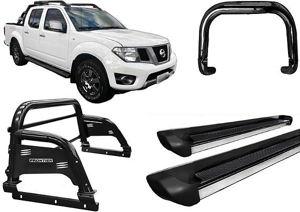 Kit Quebra Mato Santo Antonio H3 Estribo Frontier 08/16 Preto
