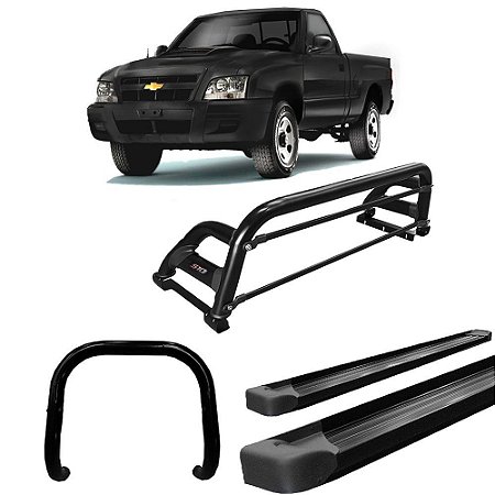 Kit Quebra Mato Santo Antônio H2 Estribo Plataforma S10 94/2011 Preto C/Simples