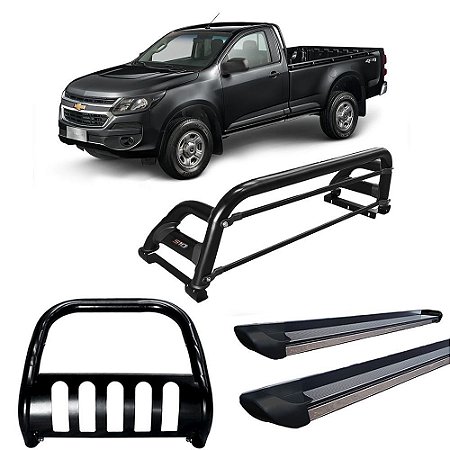 Kit Quebra Mato Santo Antônio H2 Estribo Personalizado S10 12/20 C/Simples Preto