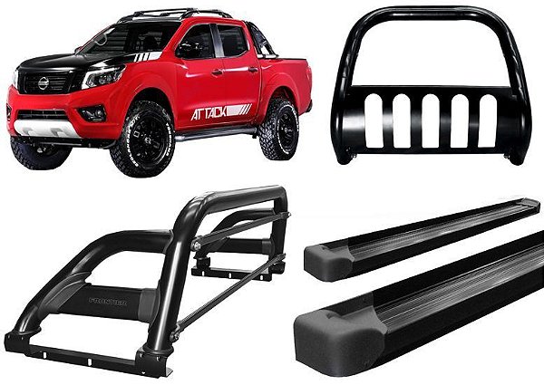 Kit Quebra Mato Santo Antonio H2 Estribo Frontier 16/20 Preto