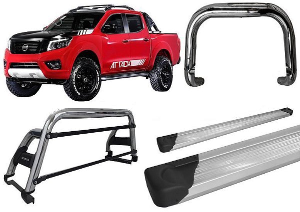 Kit Quebra Mato Santo Antonio H2 Estribo Frontier 16/20 Cromado