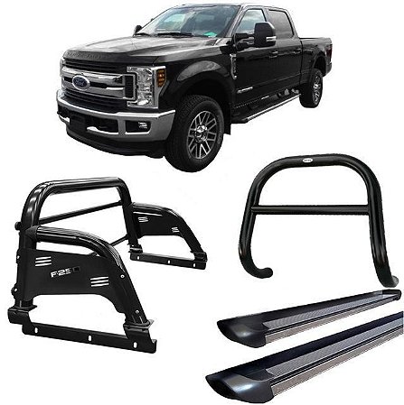 Kit Quebra Mato Estribo Pl Santo Antônio F250 C Duplo Preto BR