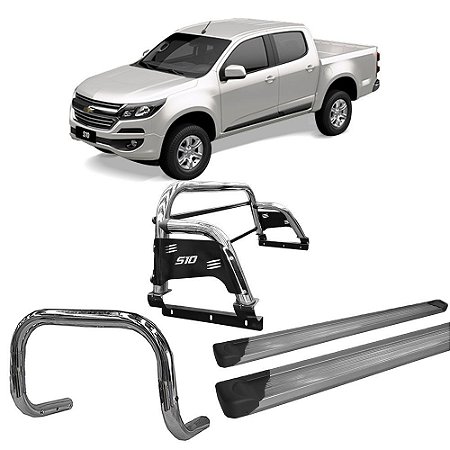 Kit Quebra Mato Estribo Plataforma Santo Antônio H3 S10 12/20 Cromado