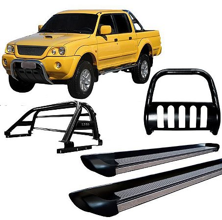 Kit Quebra Mato Estribo Personalizado Santo Antônio L200 2004 Preto