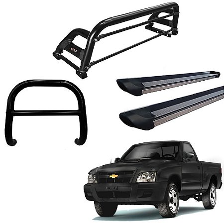 Kit Quebra Mato Estribo Personalizado Santo Antônio  H3-S10 94/2011 Preto