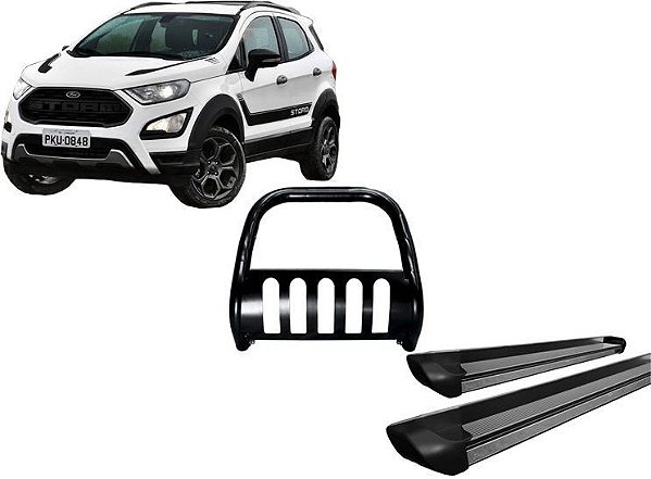 Kit Quebra Mato Estribo Personalizado EcoSport 13/2020 Preto