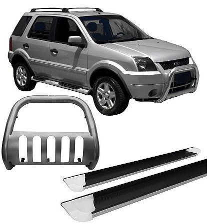 Kit Quebra Mato Estribo Personalizado EcoSport Grafite