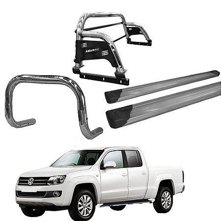 Kit Quebra Mato Estribo Personalizado Alumínio Santo Antônio H3 Amarok CD