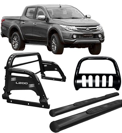 Kit Quebra Mato Estribo Oval Santo Antônio 20 L200 Preto