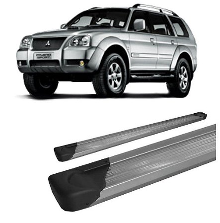 Estribo Pajero sport 2005 2012 Plataforma de Aluminio Prata