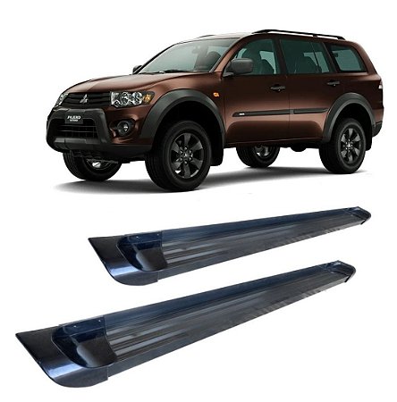 Estribo Pajero sport 2005 2012 Plataforma de Aluminio Preto