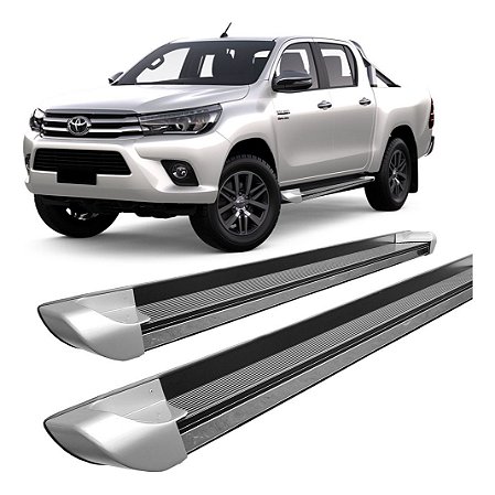 Estribo Alumínio Hilux 2016 E 2017 C/d Personalizado Prata