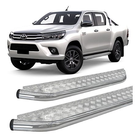 Estribo Chapa Hilux 2016 E 2017 Cabine Dupla Cromado