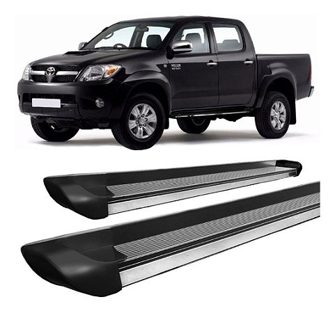Estribo Personalizado Ponteira Preto Hilux 2005 Até 2015