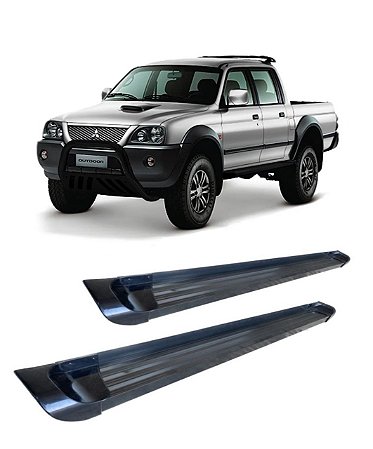 Estribo L200 Sport Outdoor Plataforma De Aluminio Preto