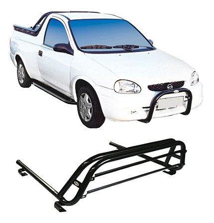 Santo Antonio Duplo Pick Up Corsa Preto Com Grade De Vidro