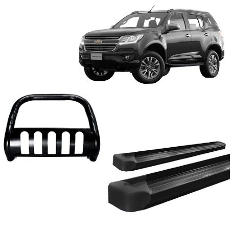 Kit Quebra Mato C/Proteção Estribo Plataforma TrailBlazer Preto