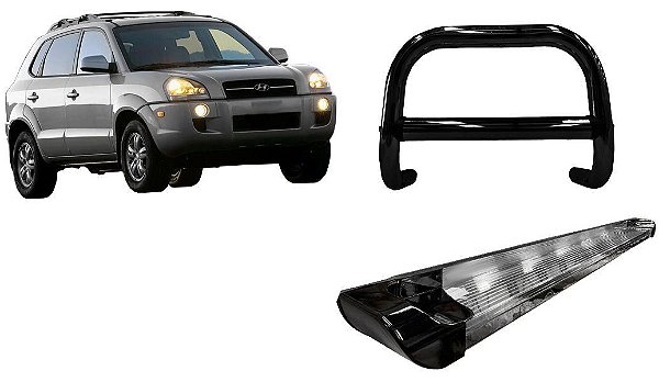 Kit Quebra Mato C/Barra Estribo Chapa Preto Tucton até 2016