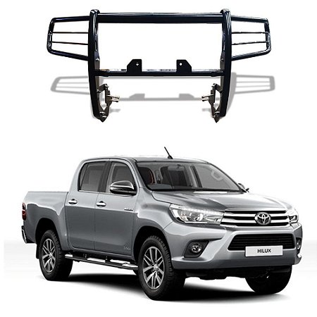 Para-Choque de Impulsão Hilux 16 a 2018 C/Suporte Guincho Preto