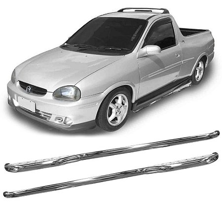 Estribo Tubo com Chapa Pick-Up Corsa Cromado