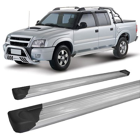 Estribo S-10 Ate 2011 Cabine Dupla Plataforma de Alumínio Prata