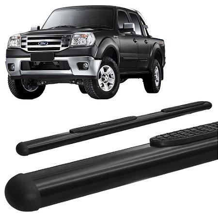 Estribo Ranger Até 2012 Cabine Dupla Oblongo Oval Preto